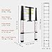 VEVOR Telescoping Ladder, 12.5 FT Aluminum One-button Retraction Collapsible Extension Ladder, 375 LBS Capacity with Non-slip Feet, Portable Multi-purpose Compact Ladder for Home, RV, Loft, ANSI Liste