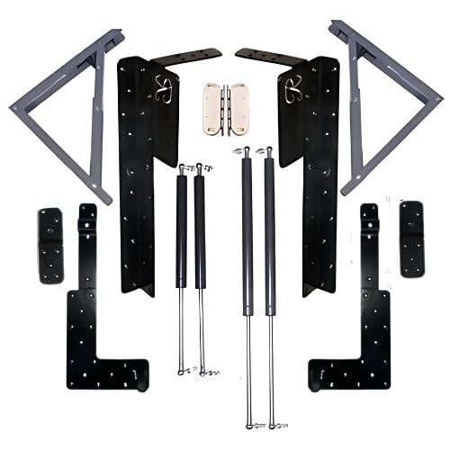 Generic Wall Bed Murphy Bed Hardware Kit. DIY Folding Assemble Vertical King Size Metal Fitting Kit (Black)-image-17
