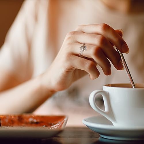 Moissanite Engagement Rings for Women, Wedding Bands for Women, 925 Sterling Silver Promise Rings for Her, 1CT D Color VVS1 Diamond Rings for Women, Adjustable Womens Rings.3