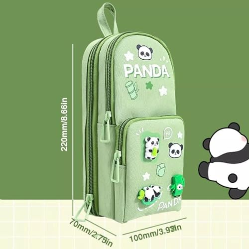 Image of Royals hub Black Panda Pencil Case 6 Layer with 3 Compartment Cute Aesthetic Pencil Case for Boys & Girls Large Capacity Pencil Pouch for School Kids Cute Stationary Gift Organizer for School