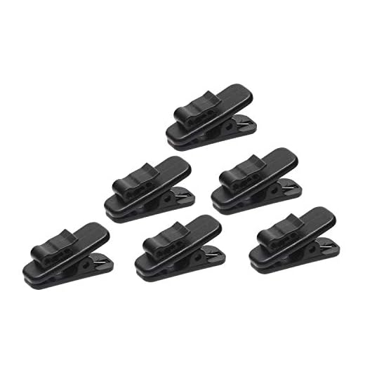 Mini Skater 1 Inch Length Small Earphone Wire Clip Headphone Mount Cable Clothing Clip Earbud Clip to Keep Earphone/Microphone Cord in Place for 1.5mm Wire Diameter Round Wire Earphone,6Pcs (Black)