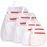 【Pendable et Facile à Ranger】Chaque sac à linge est équipé d'une poignée pour pouvoir être facilement transporté et accroché dans n'importe quel coin. Nos sacs à linge ne conviennent pas seulement à la machine à laver, mais peuvent également être utilisés comme sac de voyage pour les vêtements, soutiens-gorge, chaussures, chaussettes, sous-vêtements, etc.