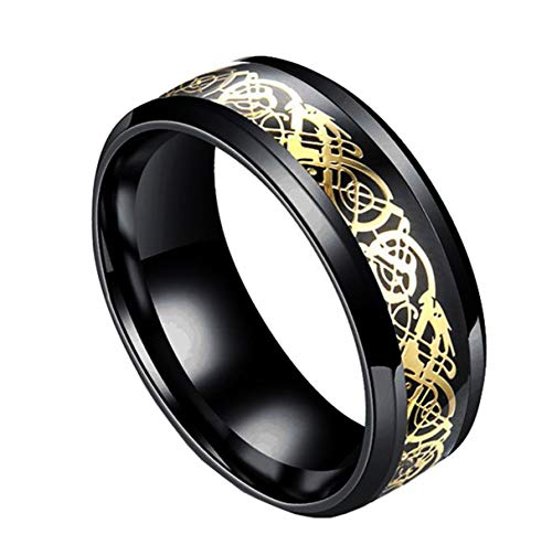 Anneau dragon celtique unisexe en carbone pour votre style de tous les jours