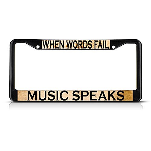 When Words Fail, Music Speaks metallo nero cornice...