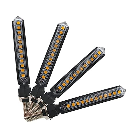 youbuy racingmoto Motorbike Indicators LED 4 Pack Turn Signal Lights Waterproof Flowing Rear Front Tail Light Tail Tidy Plate Brake Daytime Indicator Lighting Lamps Cover