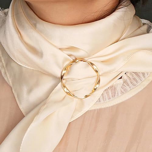 Image of 2 Pcs Scarf Ring Clips for Women Metal Shirt Tightener Cinch Buckle for Silk Scarf Shawl Blouse Sweater T Shirt Clothing Accessories