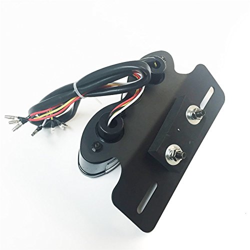 SMT-Universal Cat Eye Custom Tail Brake License Plate light BLACK RED [B00Y43ON98]