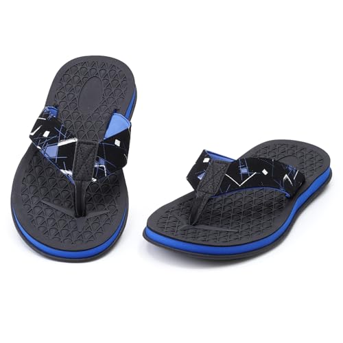 Image of MALIDA Mens Flip Flops Non-Slip Bathroom Shower Shoes Cushion foam Indoor and Outdoor Thong Sandals