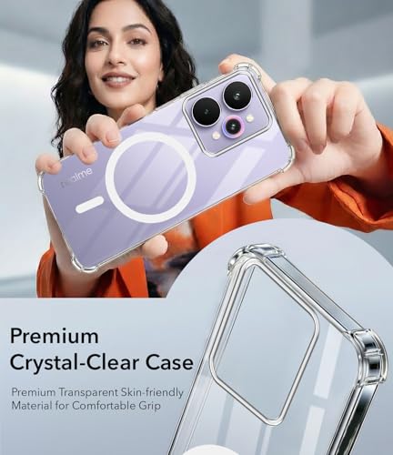 Image of Jkobi Shockproof Crystal-Clear Back Cover for Realme 15 Pro (Magsafe Wireless Support | Drop & Camera Protection | Hard Polycarbonate)