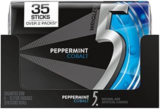 5 GUM Sugar Free Chewing Gum, Peppermint Cobalt, 35-stick pack (6 packs)