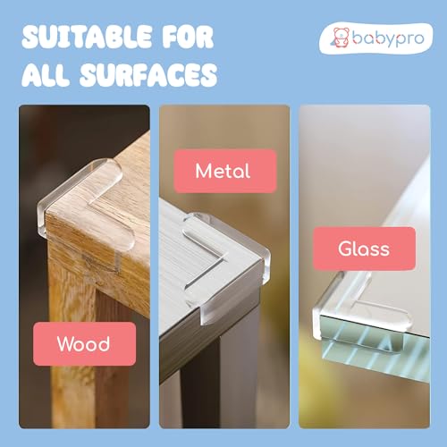 Image of BabyPro Silicone Corner Guard with Strong Adhesive, Set of 8 | for Furniture Protection, BPA Free Non Toxic, for Bed & Table Corners