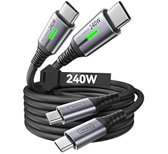 INIU 240W USB C to USB C Charger Cable, [2-Pack 2m] PD Type C Charge Cable, Super Fast Charging USB C Cable for iPhone 17 1…