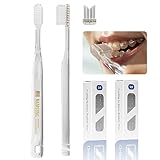 Sky Orthodontic Toothbrushes[2 Packs] V Trim Cleaning for Braces Wires Brackets (Ortho NO.33 Soft)