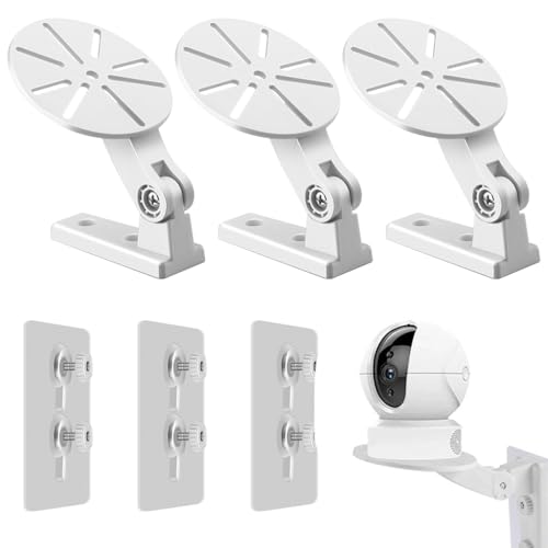 Image of ZORBES 3Pcs Security Camera Wall Mount Adjustable Camera Stand, No Drill Camera Bracket Dome Camera Wall Mount L-Shaped Stand for CCTV Baby Monitor Security IP Webcam Indoor Outdoor