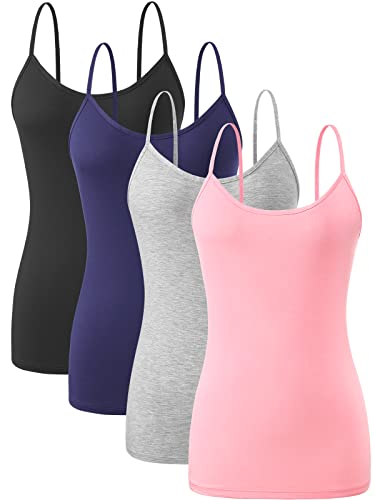Image of Orrpally Basic Cami Tank Tops Women Lightweight Camisole Stretch Tank Top Adjustable 4-Pack