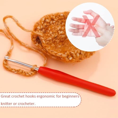 Image of TRIBHAVI Crochet Set, All-in-One Crochet Starter Kit - Soft Yarn, Ergonomic Hook, Scissors, Stitch Markers & Portable Storage Bag for Beginners (Crochet Set -5)