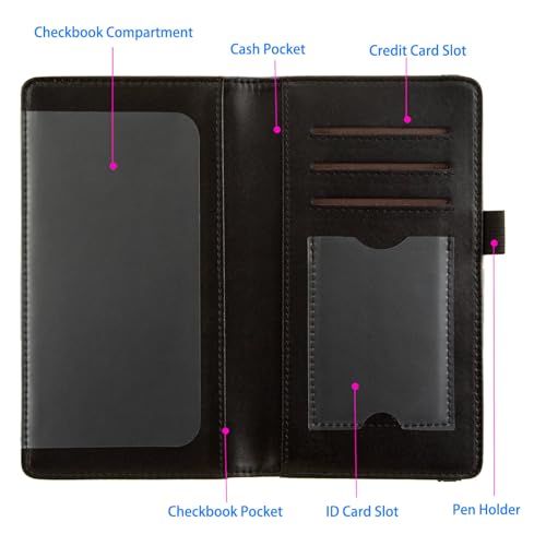 Image of checkbook cover,Checkbook Cover for Duplicate Checks,RFID Checkbook Register Cute Wallet women Men Credit Card Holder (Bee)