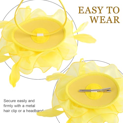 Image of DRESHOW Fascinators Hat Tea Party Headwear Ribbons Feathers on a Headband and a Clip for Women