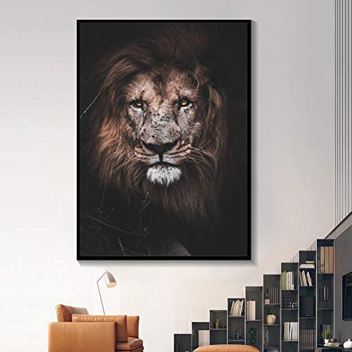 N / A Impresiones Decorativas de Lienzo HD Animal Wall Art Canvas Painting Lion Modern Fashion Posters Decoración del hogar para la Sala de Estar Wall Art Animal Pictures sin Marco 24x32inch