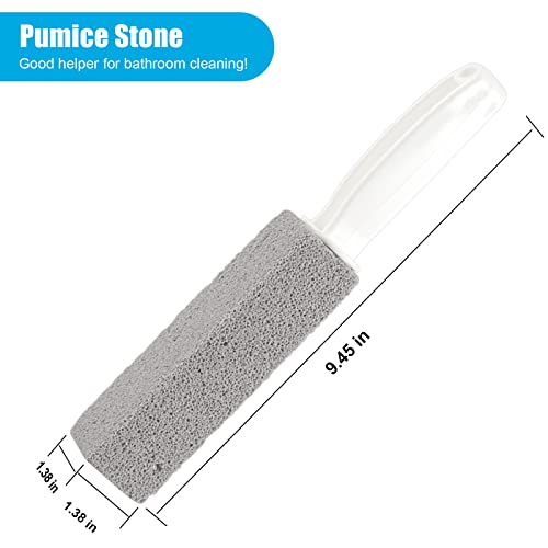 Image of Pumice Stone Toilet Bowl Cleaner with Handle - Pumice Stone for Toilet Cleaning - Stain Remover - Also Cleans Limescale, Hard Water Rings, Tiles, Iron and Rust, Household Cleaning 2 Pack