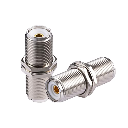 SO239 conector UHF hembra a UHF hembra con montaje de mamparo para adaptador PL259 coaxial 2