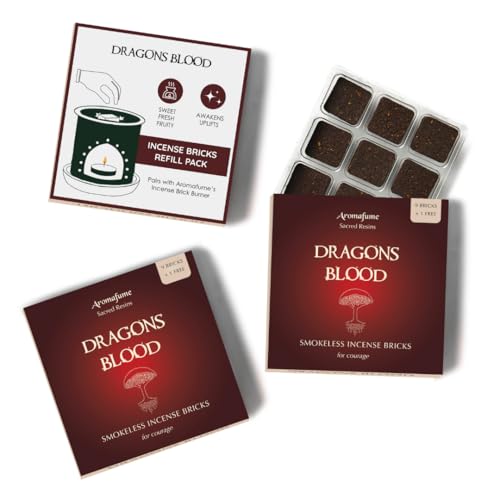 Image of Aromafume Dragons Blood Incense Bricks (3 Trays x 9 Pieces Each) | Ideal for Positive Vibe Generation, clearing Negative Energy, Purification, Relaxation, Healing & Rituals | Refill Pack