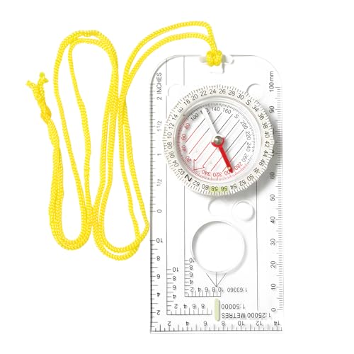 Brújula para exteriores resistente al agua – brújula de senderismo profesional con inclinómetro y marcador de luz – Brújula de marcha precisa para orientación, expedición, explorador y lectura de
