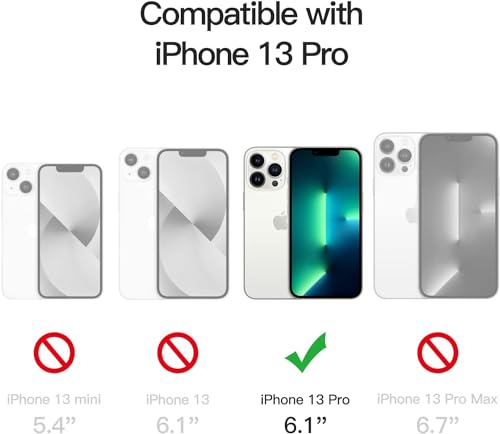 Image of JGD Magnetic Case for iPhone 13 Pro Compatible with MagSafe, Shockproof Phone Bumper Cover, Anti-Scratch Clear Back (Clear)