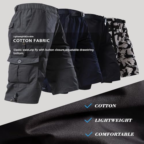 Image of Men's Cargo Shorts Relaxed Fit Mens Below the knee Cotton Hiking Shorts