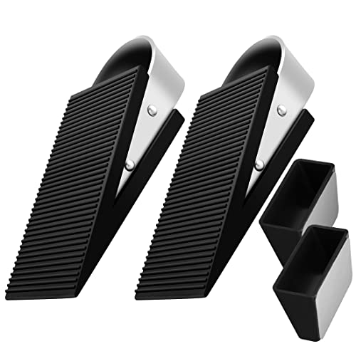 Techoln Door Stoppers for Bottom of Door Metal and Rubber Door Stop