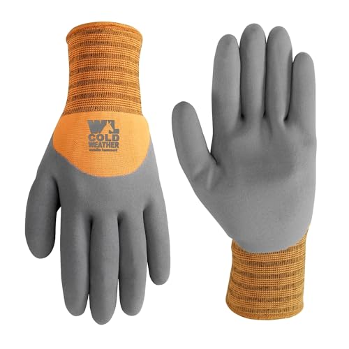 Wells Lamont Men's Thermal Latex-Coated Winter Grip Work Gloves, Large (555L)