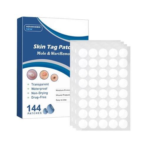 Parches Eliminar Verrugas Cutáneas, 144PCS Parches Eliminar Lunares Verrugas,Parch Transpirables Eliminars Verruga Cutáneas Adhesivos Para Rostro Cuerpo, Parch Adhesivos Eliminars Verruga Lunares