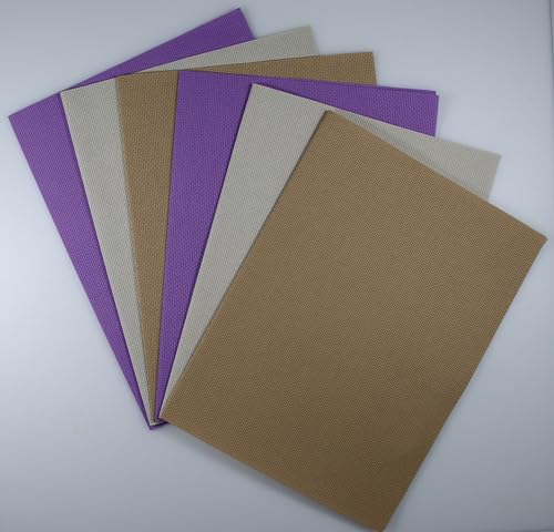 Image of KCS 6 pc of 12 inch x 18 inch(30cmx45cm) 14CT Counted Cotton Aida Cloth Cross Stitch Fabric (Pearl Grey+Khaki+Lavender)