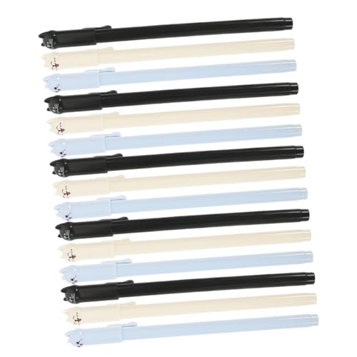HOMSFOU Set 15 bolígrafos gel forma gato color marrón