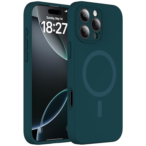 Coque iPhone 16 Pro Max compatible MagSafe silicone antichoc et film protection écran verre trempé