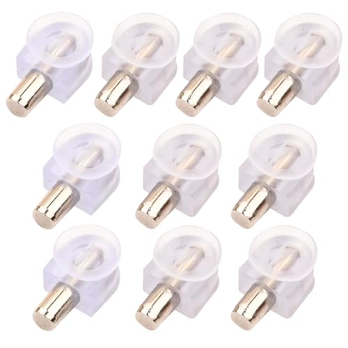 GXGM 10 Pezzi Reggipiani Cristalli, Supporti con Ventosa per Vetri e Ripiani di Pensili, Vetrine, Cristalliere. Perno 5/6mm