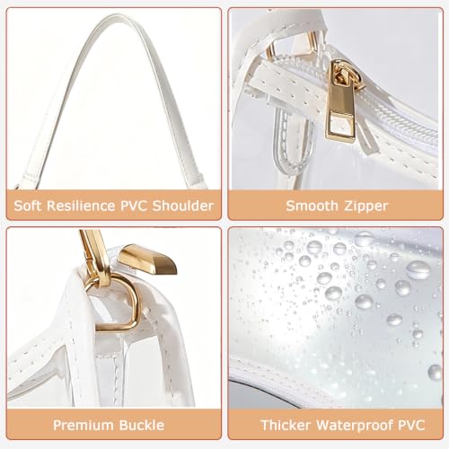 Image of Clear PU Shoulder Purse Bag for Stadium Events and Concert or Sports