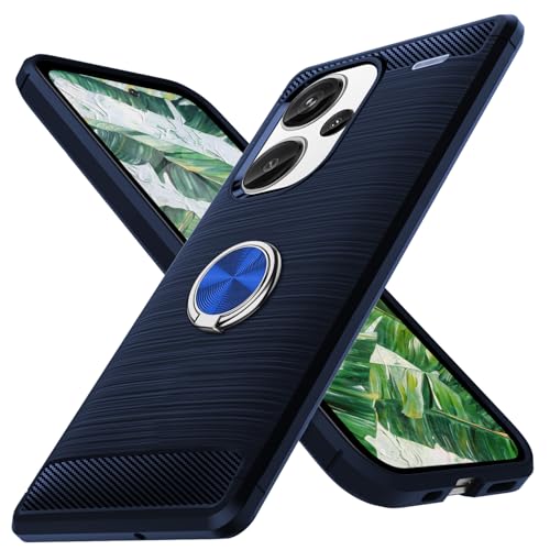Redmi Note 13 Pro+ 5G 用 ケース リング付き TPU 耐衝撃 炭素繊維カバー 保護バンパー 弾力性付き 衝撃吸収 車載ホルダー対応 耐久性 散熱加工 超薄型 Redmi Note 13 Pro Plus ケース 落下防止 人気 おしゃ