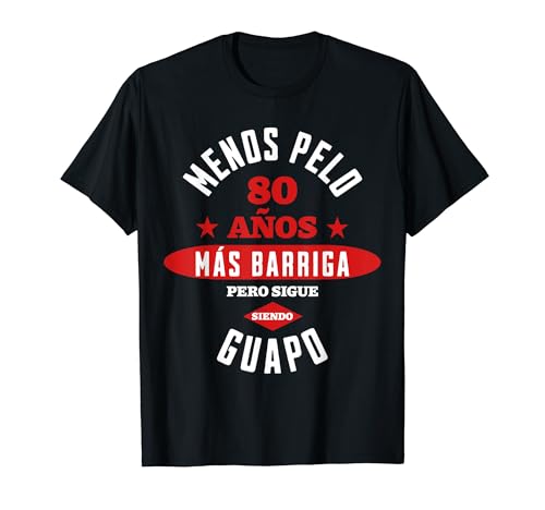 80 anos, presente divertido homem aniversário t-shirt, Preto, S