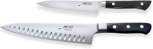 Miniatura 2 de MAC Knife Professional Series - Juego de cuchillos de inicio de 2 piezas PRO-20 MTH-80 Pro Series 8 Cuchillo de chef con hoyuelos y cuchillo de