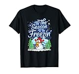 funny freezing snowman holiday graphic for boys & girls maglietta