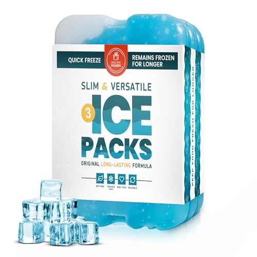 Image of Healthy Packers Ice Packs for Lunch Boxes & Coolers - Freezer Packs - Original Cool Pack | Cooler Accessories for Beach, Camping & Fishing | Slim & Long-Lasting Reusable Ice Pack for Cooler