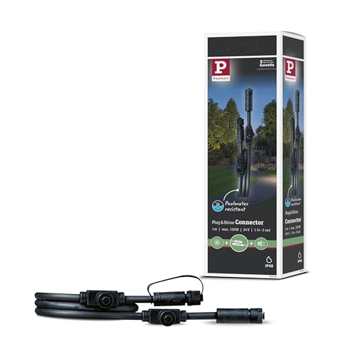 Paulmann 93994 Outdoor Plug&Shine Câble, IP68, 1m 1 in-3 out 2x1,5 mm² Noir/Plastique