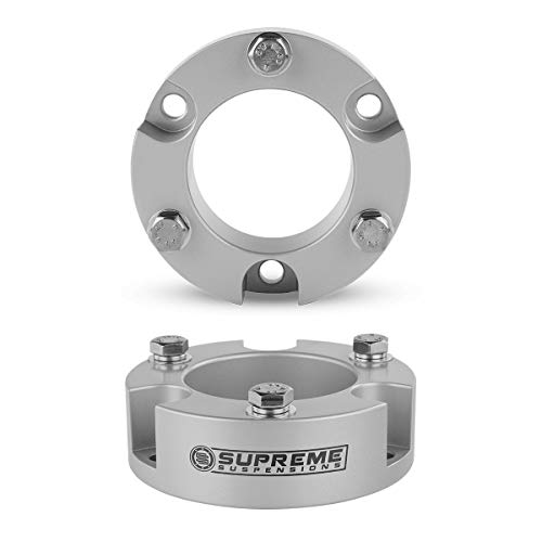Supreme Suspensions - 2" Front Leveling Kit for 2005-2023 Toyota Tacoma 2WD 4WD - T6 Billet Aluminum Front Lift Strut Spacers (Silver)