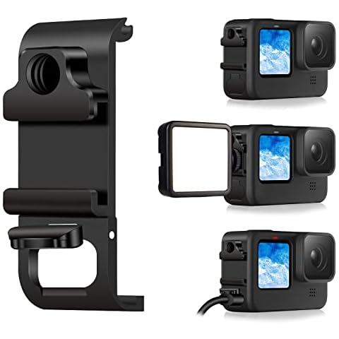 ParaPace Battery Cover for GoPro Hero 13/12/11/10/9 Black,Dustproof Aluminum Alloy Replacement Door with Cold Shoes and 1/4 Screw Removable Protective Type-C Charging Port Adapter Camera Vlog Cover