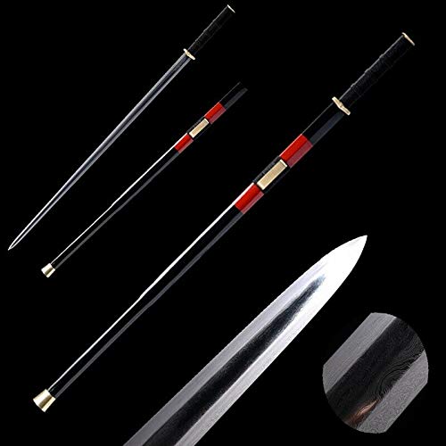 GLW Sword Composite Folded Pattern Steel six Sides Han Sword Sharp Copper Fittings #0023