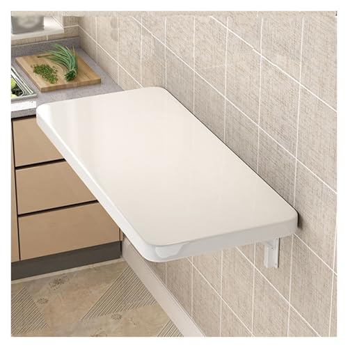 Table murale pliante 120x30 cm blanc pour bureau suspendu compact