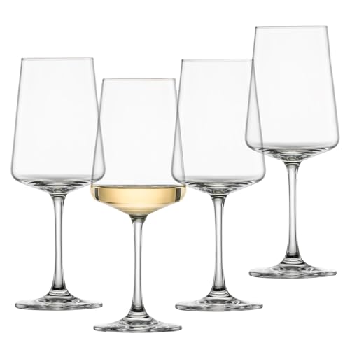 SCHOTT ZWIESEL Copas de vino blanco MioVino (set de 4), modernas copas de vino para vino blanco, copas de cristal Tritan aptas para lavavajillas, fabricadas en Alemania (art. nº 124050)