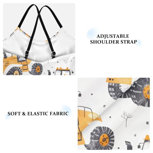 ALAZA Yellow Truck Girls Swimsuit Bathing Suit Beach Swimwear One Piece 3-10T3