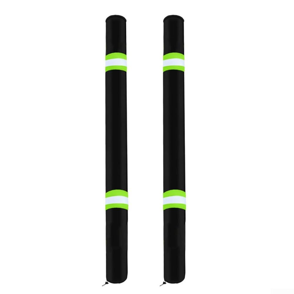 Lot de 2 patins de guidage pour remorque de bateau de 91 cm - Tissu Oxford avec coussin en mousse pour kayak / remorque à moteur (noir, diamètre 6 cm)